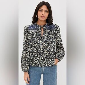 NWT Ulla Johnson Tillie Blouse in Raven, Size 10 (Large)